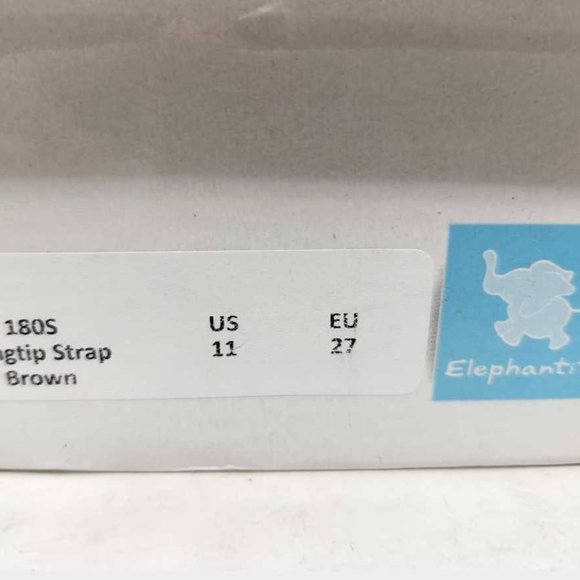 Little boys 11 (27EU) Elephantito wingtip strap brown dress school uniform shoes - Picture 3 of 11